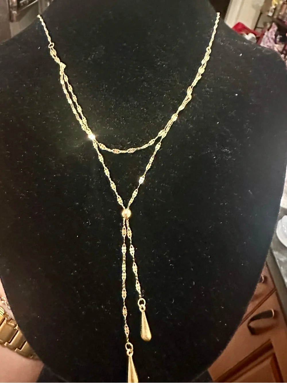 New 14K Solid Gold Necklace diamond cut thick solid 14K gold chain LONG laniard